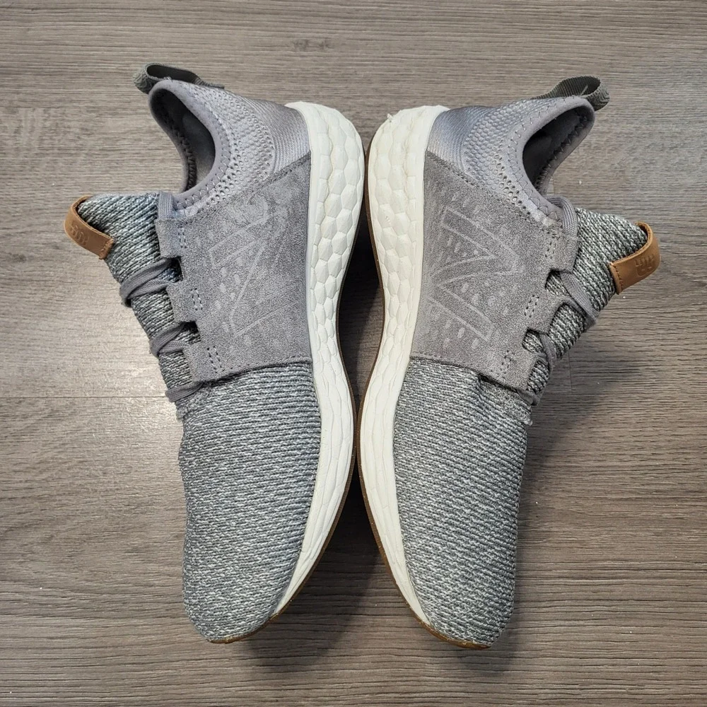 New Balance Fresh Foam Cruz v1 Gray Suede Knit Running Shoes Womens size 11